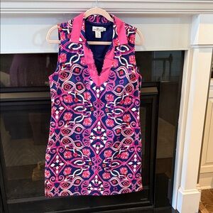 Vineyard Vines Pink and Navy Patterned Mini Dress
